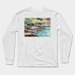 From an original watercolour of an iconic Gower Beach Long Sleeve T-Shirt